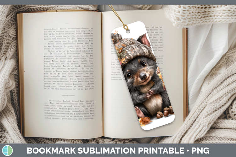 Tasmanian Devil Bookmark Safari Knit Hat Sublimation Printab