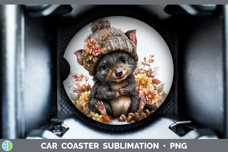 GorgeousSafari Knit Hat Car Coaster design.