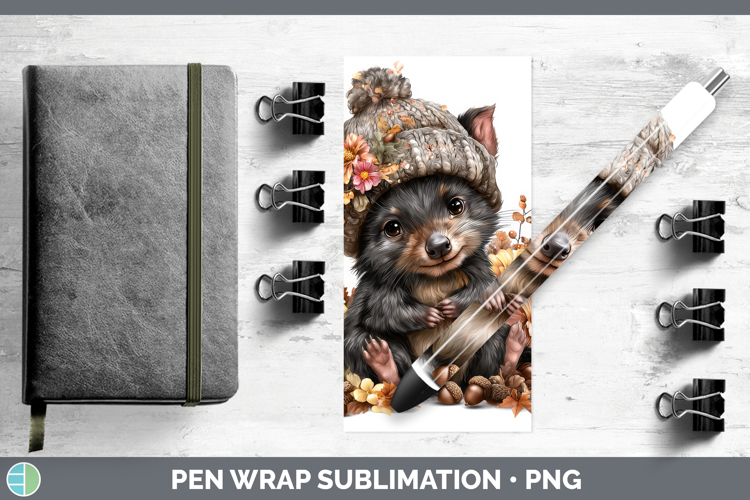 Tasmanian Devil Pen Wrap Safari Knit Hat Sublimation Pen Des