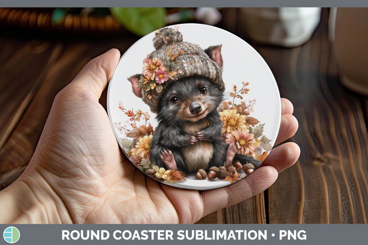 Tasmanian Devil Round Coaster Safari Knit Hat Sublimation Co