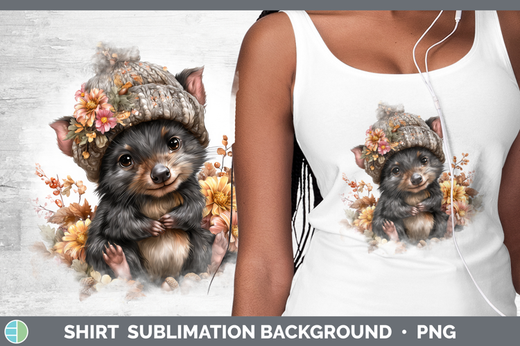 Tasmanian Devil Shirt Safari Knit Hat Sublimation Background