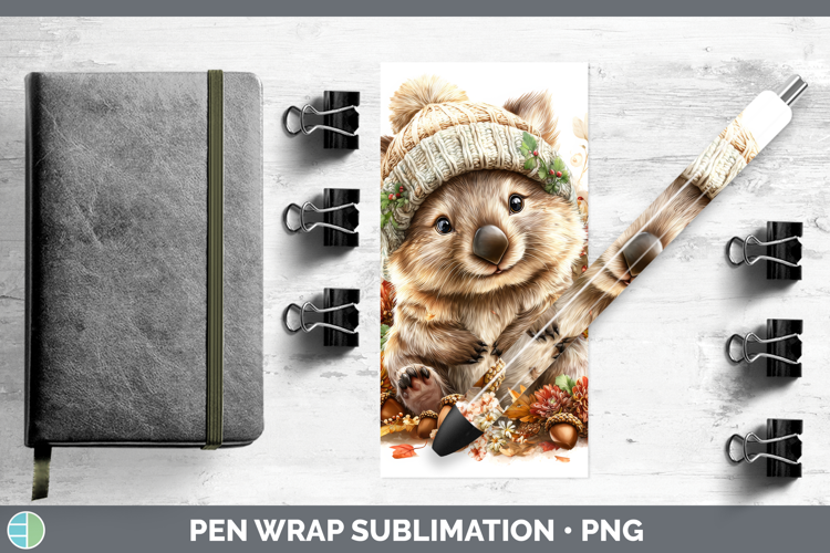 Wombat Pen Wrap Safari Knit Hat Sublimation Pen Designs