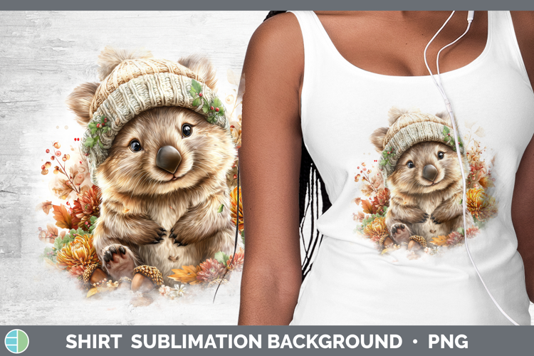 Wombat Shirt Safari Knit Hat Sublimation Background Designs