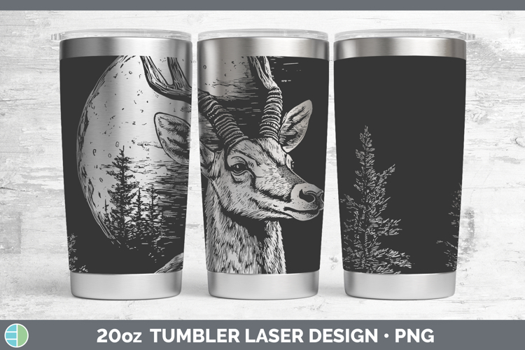 Antelope Safari Moon Laser 20oz Tumbler Sublimation Design