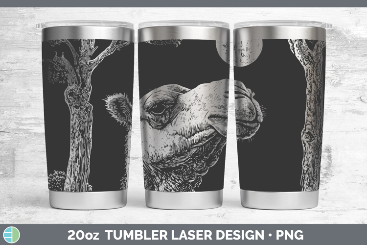 Camel Safari Moon Laser 20oz Tumbler Sublimation Design