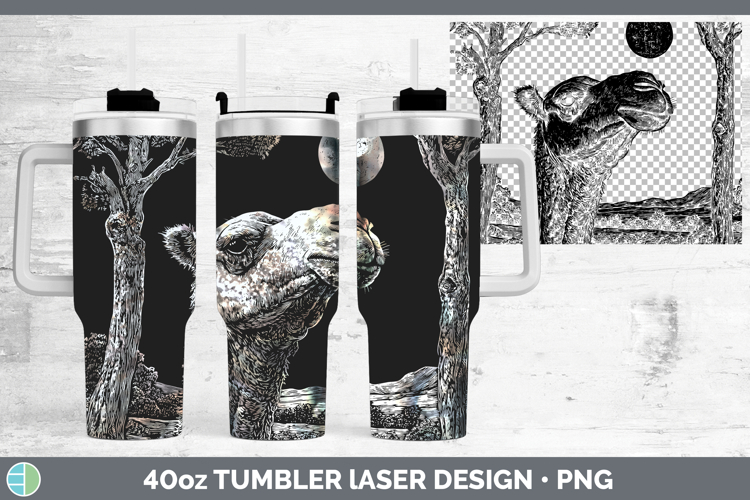 Camel Safari Moon Laser 40oz Tumbler Sublimation Design