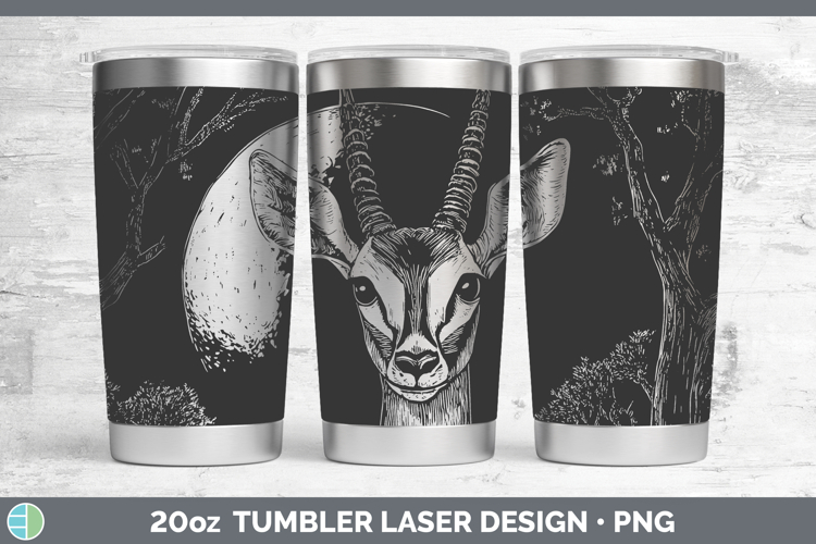 Impala Safari Moon Laser 20oz Tumbler Sublimation Design