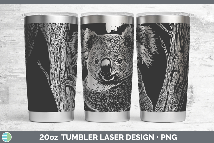 Koala Safari Moon Laser 20oz Tumbler Sublimation Design