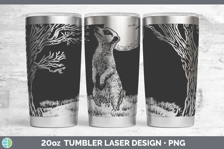 Meerkat Safari Moon Laser 20oz Tumbler Sublimation Design