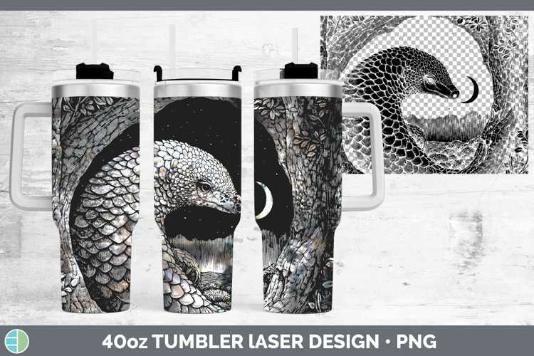 Pangolin Safari Moon Laser 40oz Tumbler Sublimation Design