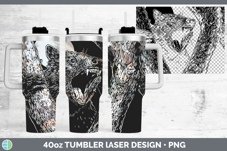 Tasmanian Devil Safari Moon Laser 40oz Tumbler Sublimation D