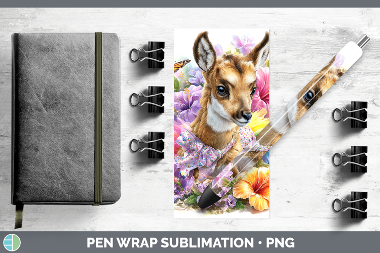 Safari Rainbow Summer Antelope Pen Wrap Sublimation Pen Desi