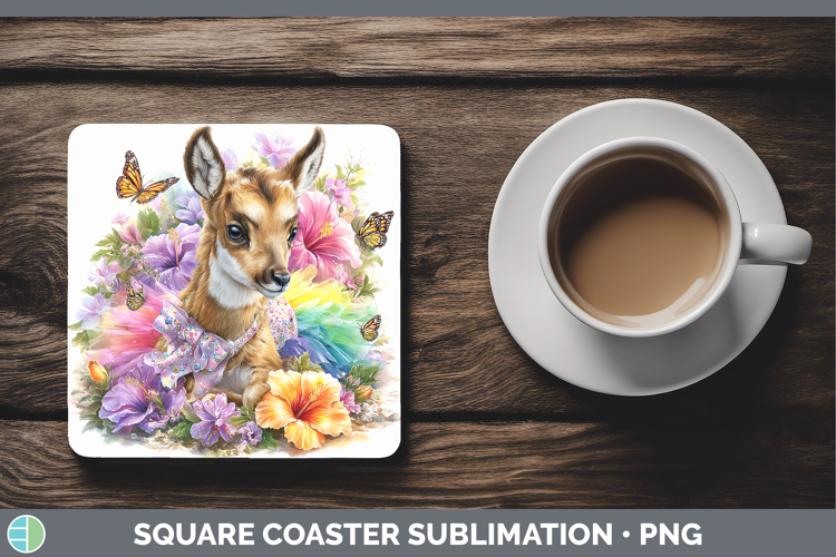 Safari Rainbow Summer Antelope Square Coaster Sublimation Co