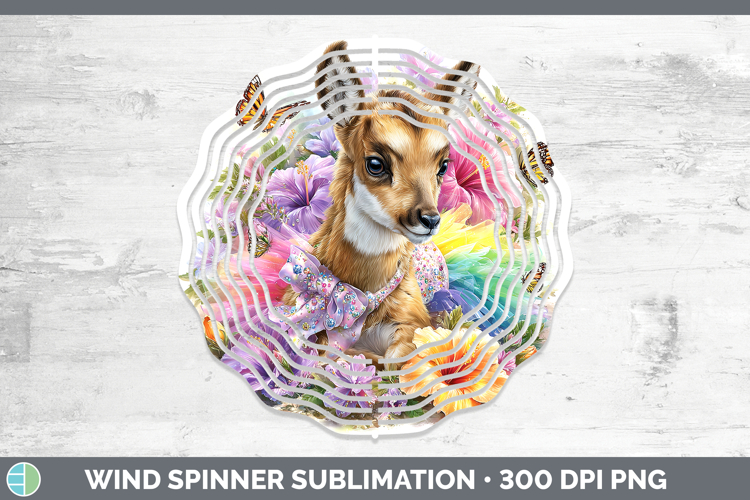 Safari Rainbow Summer Antelope Wind Spinner Sublimation Spin