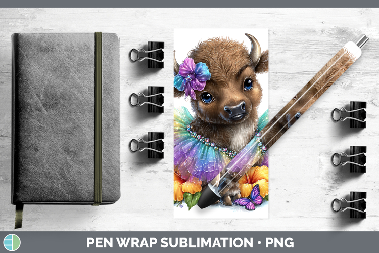 Safari Rainbow Summer Buffalo Pen Wrap Sublimation Pen Desig