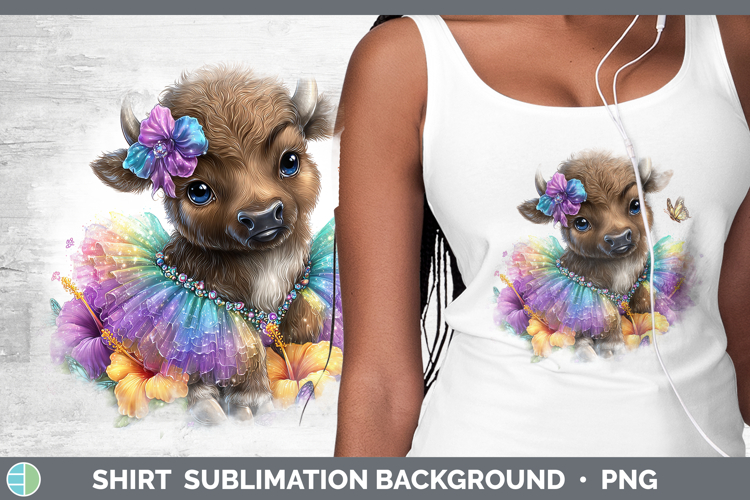 Safari Rainbow Summer Buffalo Shirt Sublimation Background D