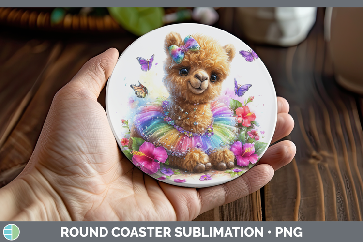 Safari Rainbow Summer Camel Round Coaster Sublimation Coaste