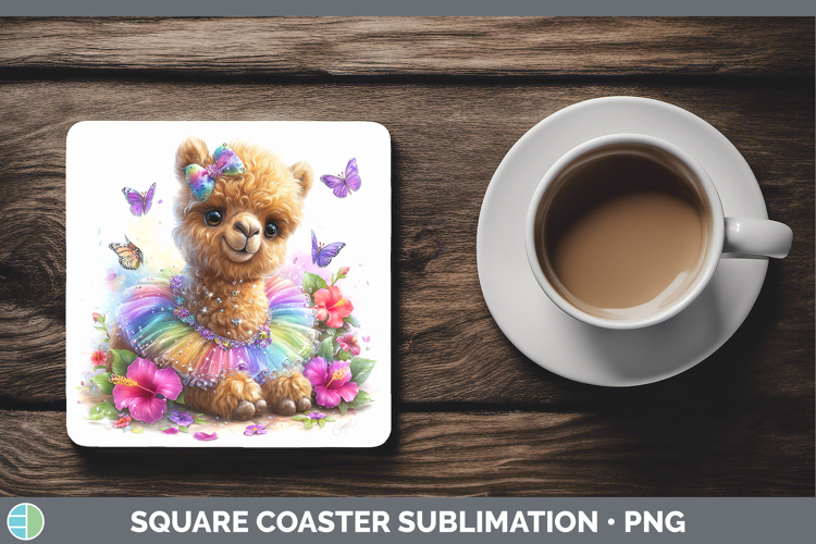 Safari Rainbow Summer Camel Square Coaster Sublimation Coast