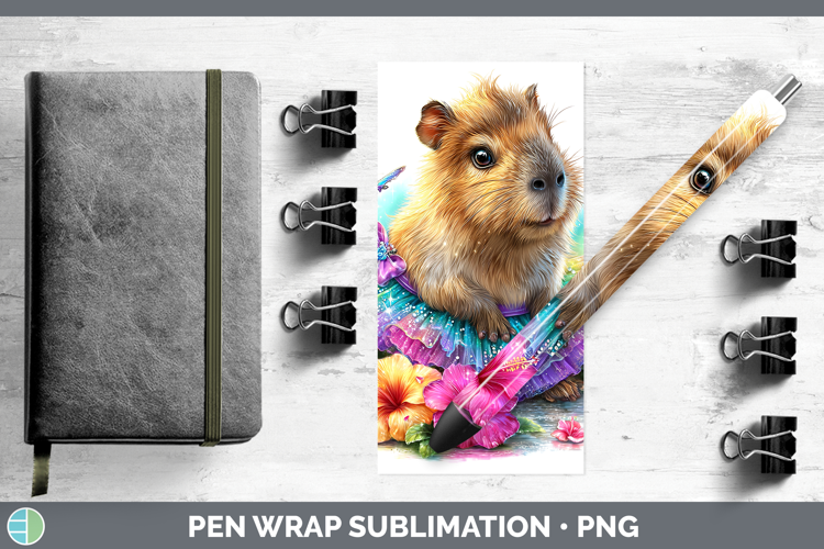Safari Rainbow Summer Capybara Pen Wrap Sublimation Pen Desi