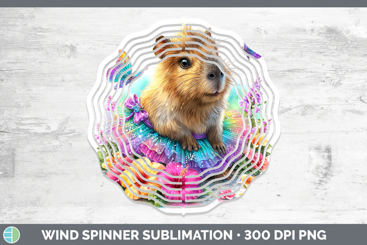 Safari Rainbow Summer Capybara Wind Spinner Sublimation Spin