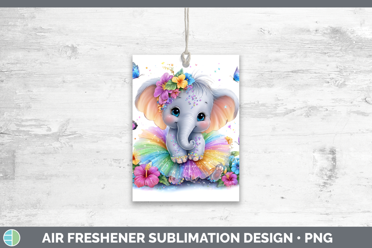 Safari Rainbow Summer Elephant Air Freshener Sublimation Car