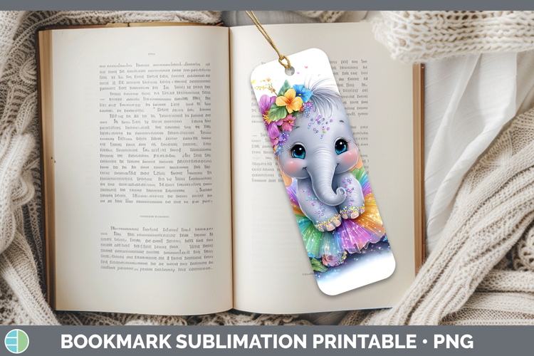 Safari Rainbow Summer Elephant Bookmark Sublimation Printabl