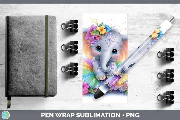 Safari Rainbow Summer Elephant Pen Wrap Sublimation Pen Desi
