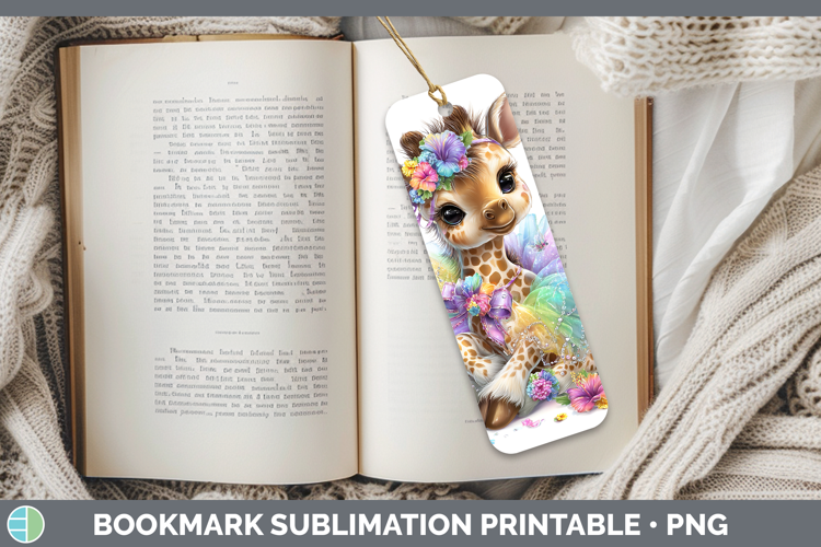 Safari Rainbow Summer Giraffe Bookmark Sublimation Printable
