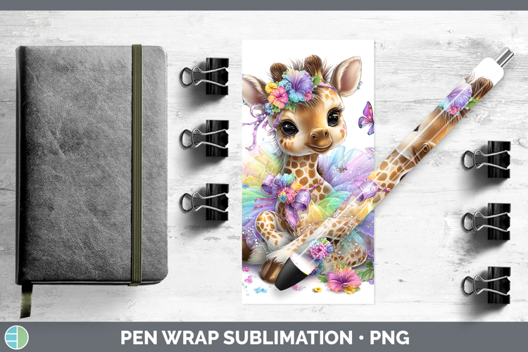 Safari Rainbow Summer Giraffe Pen Wrap Sublimation Pen Desig