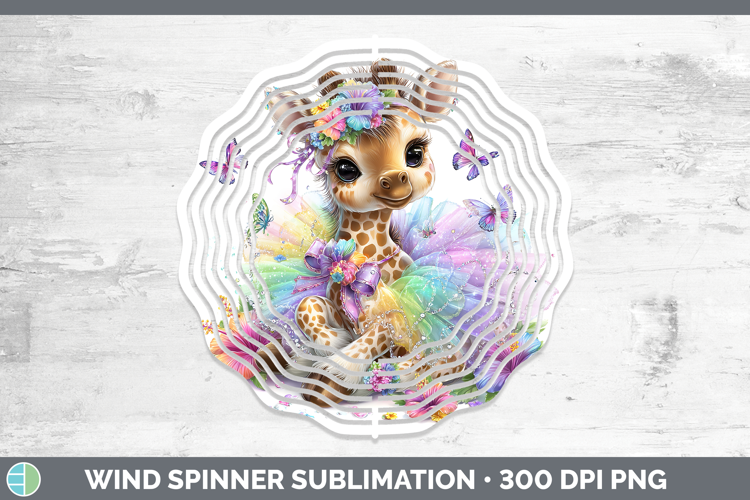 Safari Rainbow Summer Giraffe Wind Spinner Sublimation Spinn