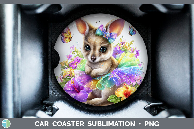 GorgeousSafari Rainbow Summer Car Coaster design.