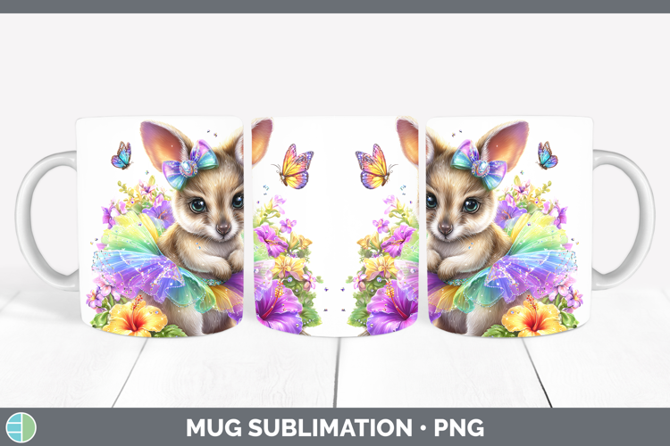 Safari Rainbow Summer Kangaroo Mug Wrap Sublimation Coffee C