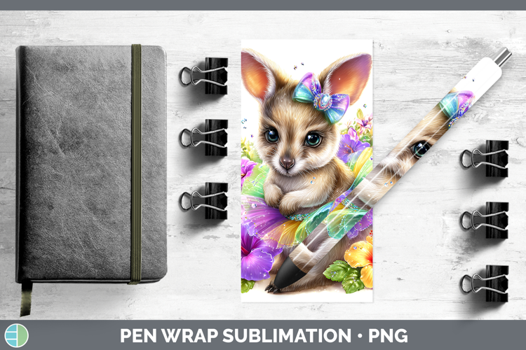 Safari Rainbow Summer Kangaroo Pen Wrap Sublimation Pen Desi
