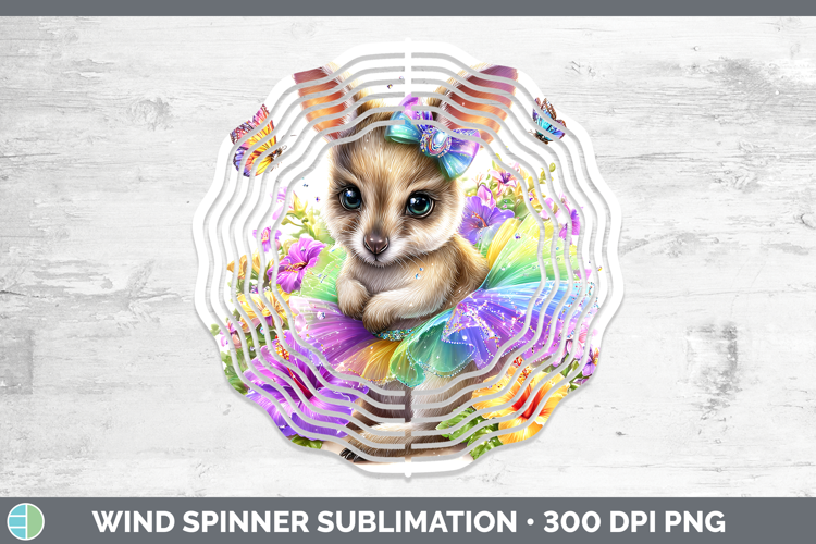 Safari Rainbow Summer Kangaroo Wind Spinner Sublimation Spin