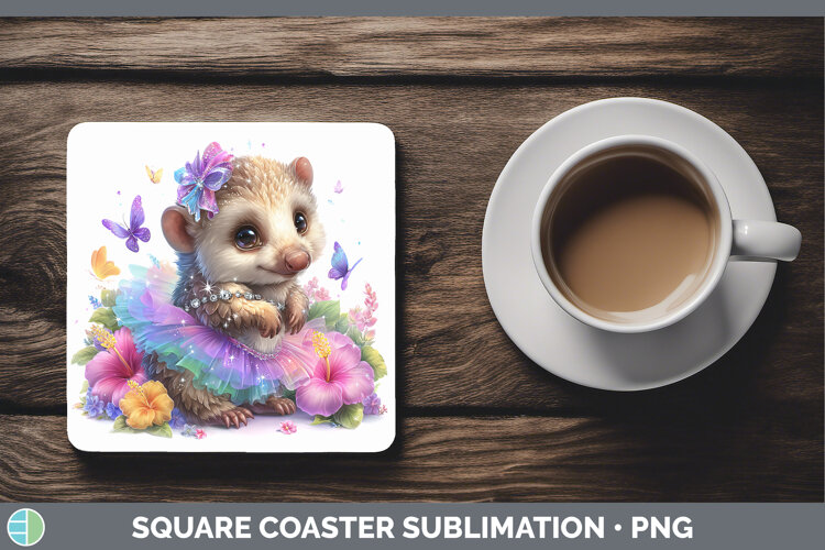 GorgeousSafari Rainbow Summer Square Coaster design.