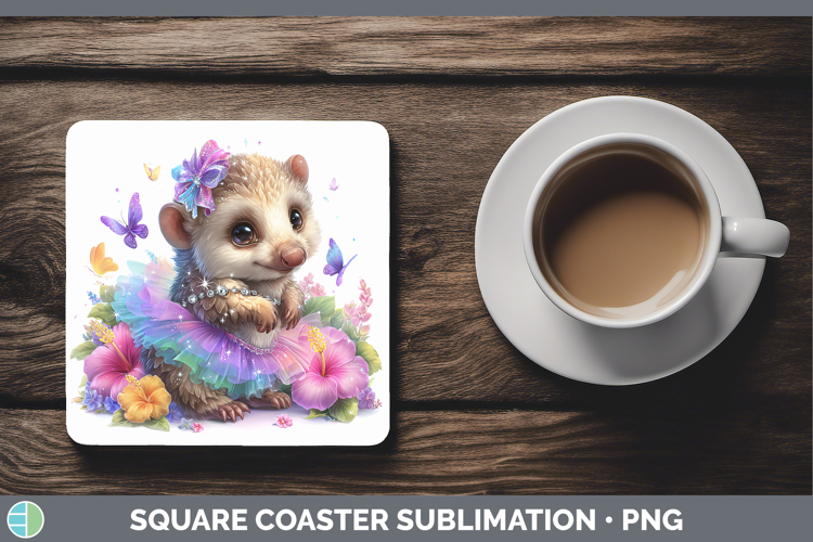 Safari Rainbow Summer Pangolin Square Coaster Sublimation Co