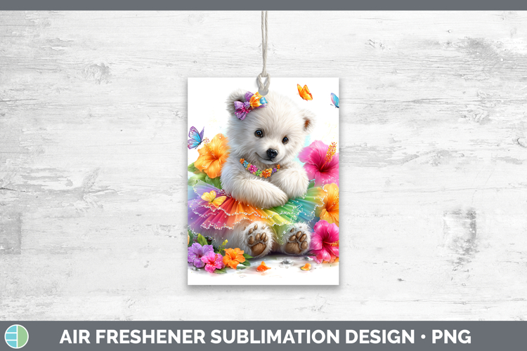 Safari Rainbow Summer Polar Bear Air Freshener Sublimation C