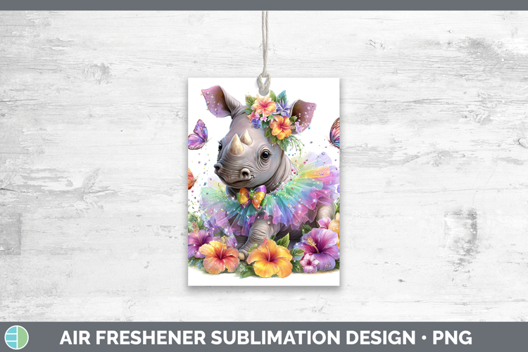 Safari Rainbow Summer Rhino Air Freshener Sublimation Car Fr