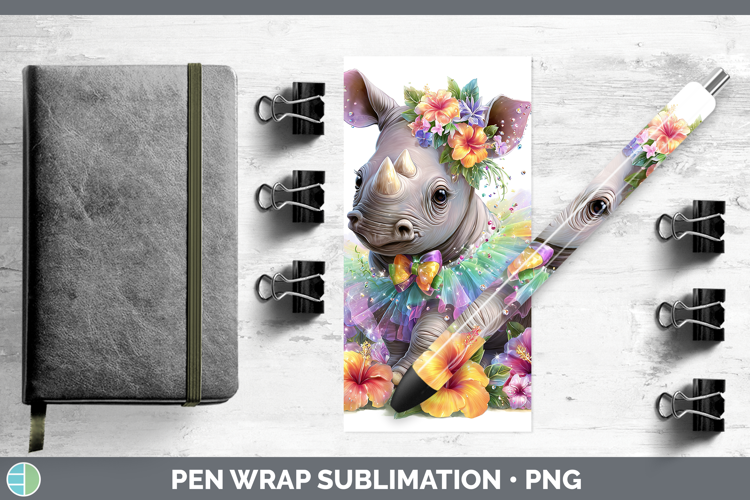Safari Rainbow Summer Rhino Pen Wrap Sublimation Pen Designs