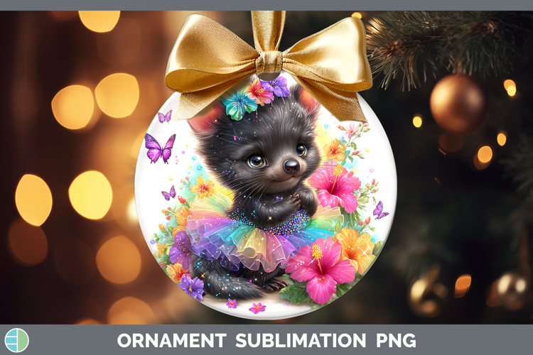 Safari Rainbow Summer Tasmanian Devil Ornament Sublimation B