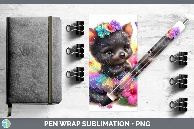 Safari Rainbow Summer Tasmanian Devil Pen Wrap Sublimation P