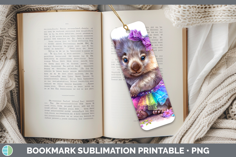 Safari Rainbow Summer Wombat Bookmark Sublimation Printable