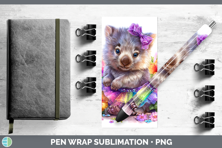 Safari Rainbow Summer Wombat Pen Wrap Sublimation Pen Design