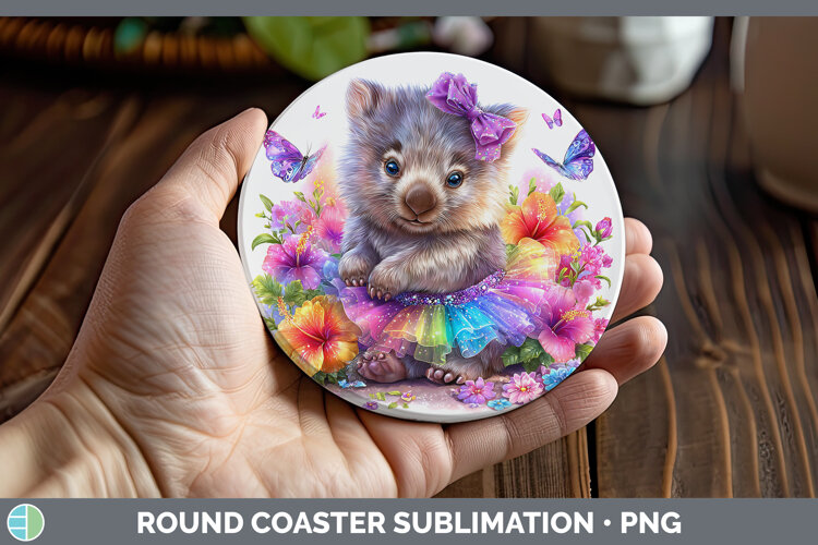 GorgeousSafari Rainbow Summer Round Coaster design.