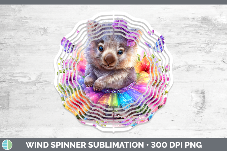 Safari Rainbow Summer Wombat Wind Spinner Sublimation Spinne