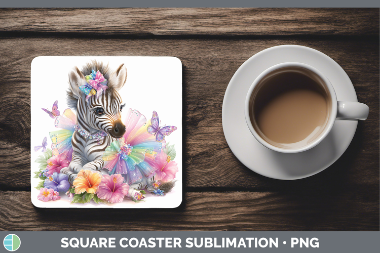Safari Rainbow Summer Zebra Square Coaster Sublimation Coast