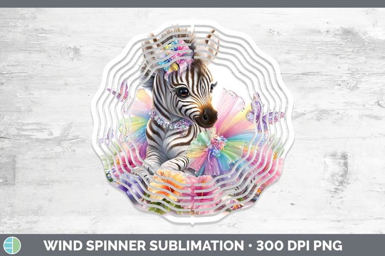 Safari Rainbow Summer Zebra Wind Spinner Sublimation Spinner