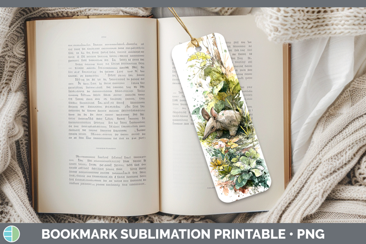Aardvark Safari Sketch Bookmark Sublimation Design