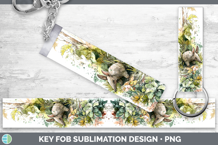 Aardvark Safari Sketch Key Fob Sublimation Design