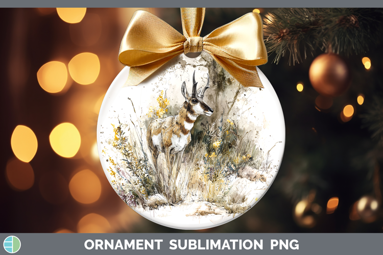 Antelope Safari Sketch Ornament Sublimation Design